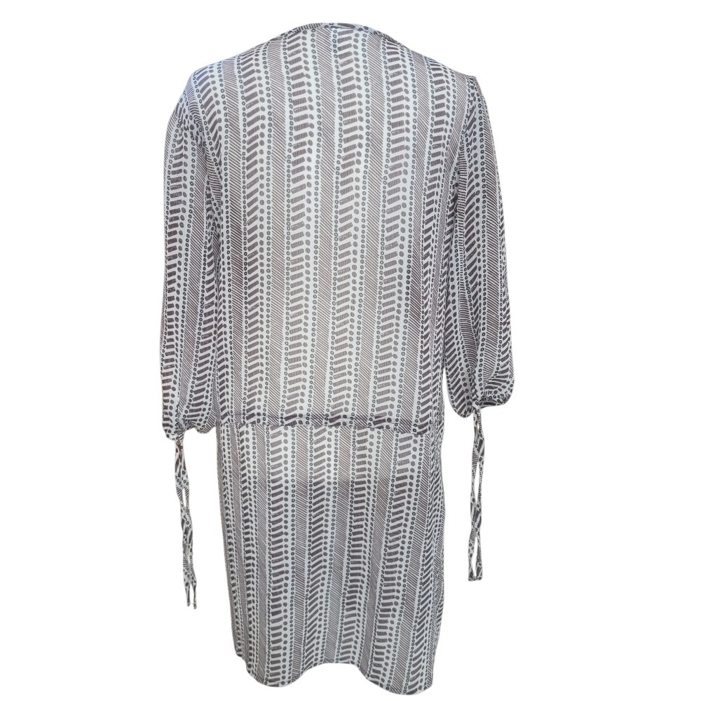 Merona Brown & White Patterned Cover-Up with Drawstring Waist  Lightweight Sz M - Picture 2 of 10